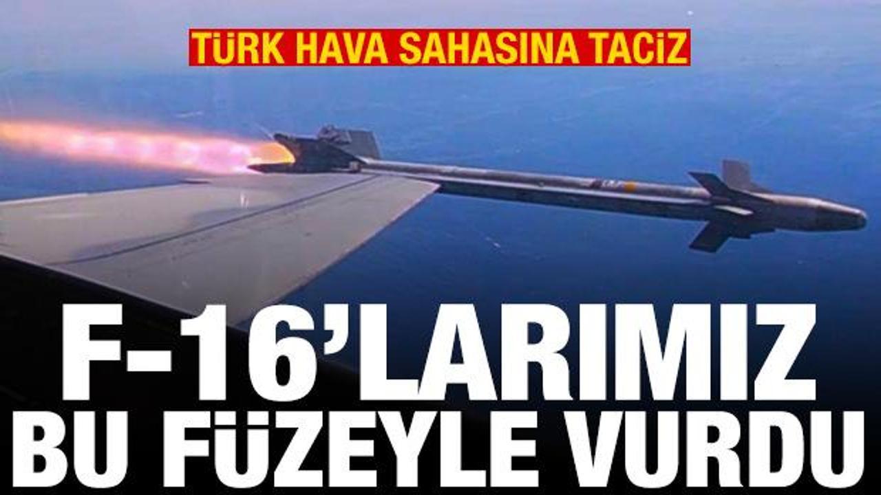 Türk hava sahasını İHA’yla taciz! F-16’larımız AIM-9X füzesiyle vurdu